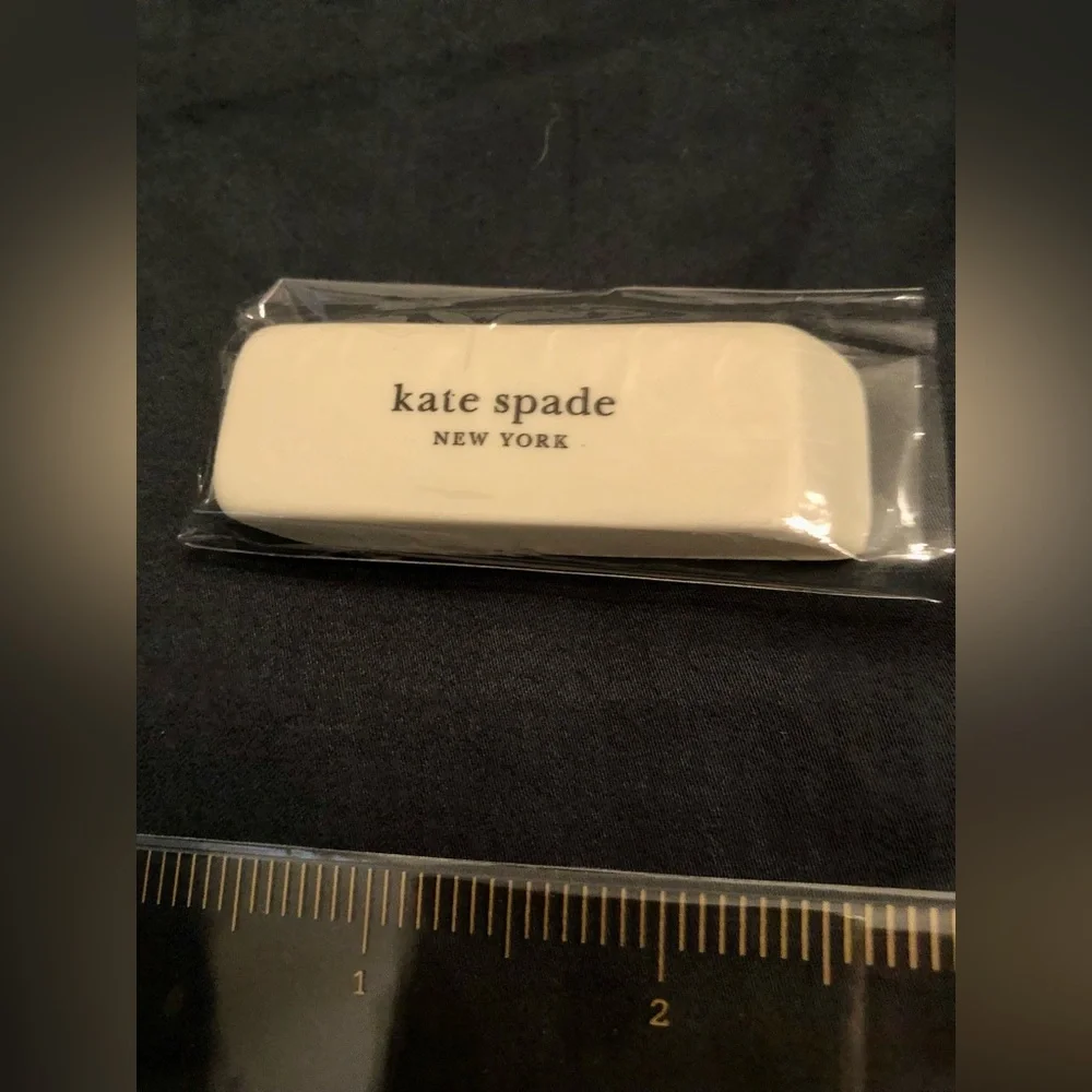 Kate Spade White and Gold Polka Dot Pouch